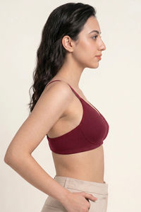 Zivame Double Layered Non Wired 3/4th Coverage Tshirt Bra - Beet Red — thumbnail 3